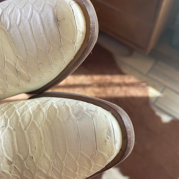 Chic Cream Snakeskin Boots - Picture 6 of 6